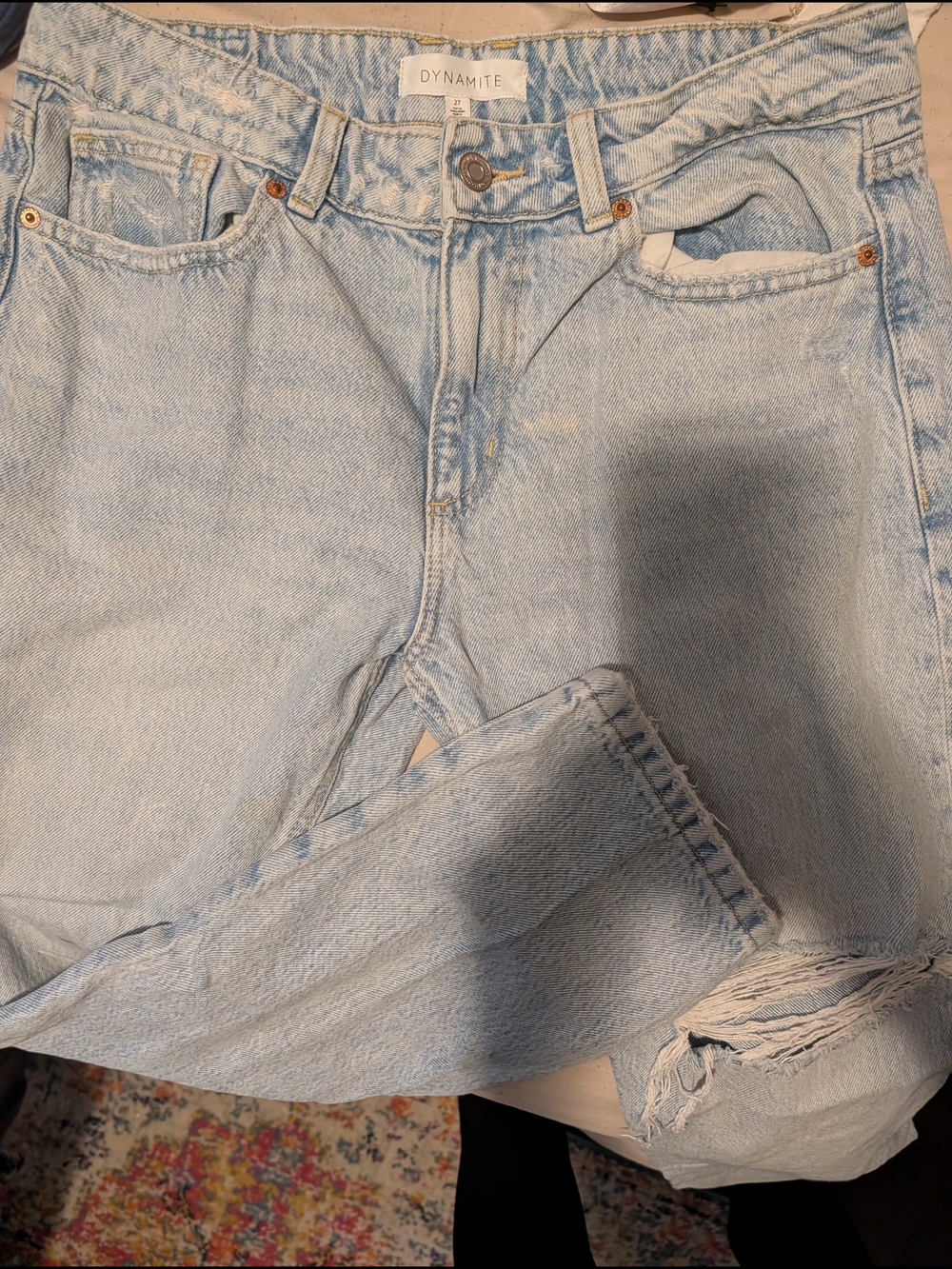 Dynamite Light Blue Distressed Boyfriend Jeans